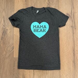 American Apparel Women’s Mama Bear T-Shirt - Charcoal and Aqua